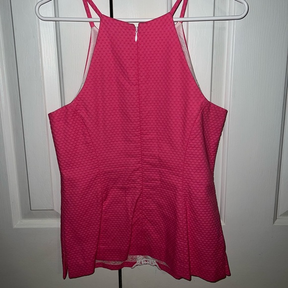 LILLY PULITZER Annabelle Pink White Halter Tank Top Blouse - Size 4 - Picture 2 of 7